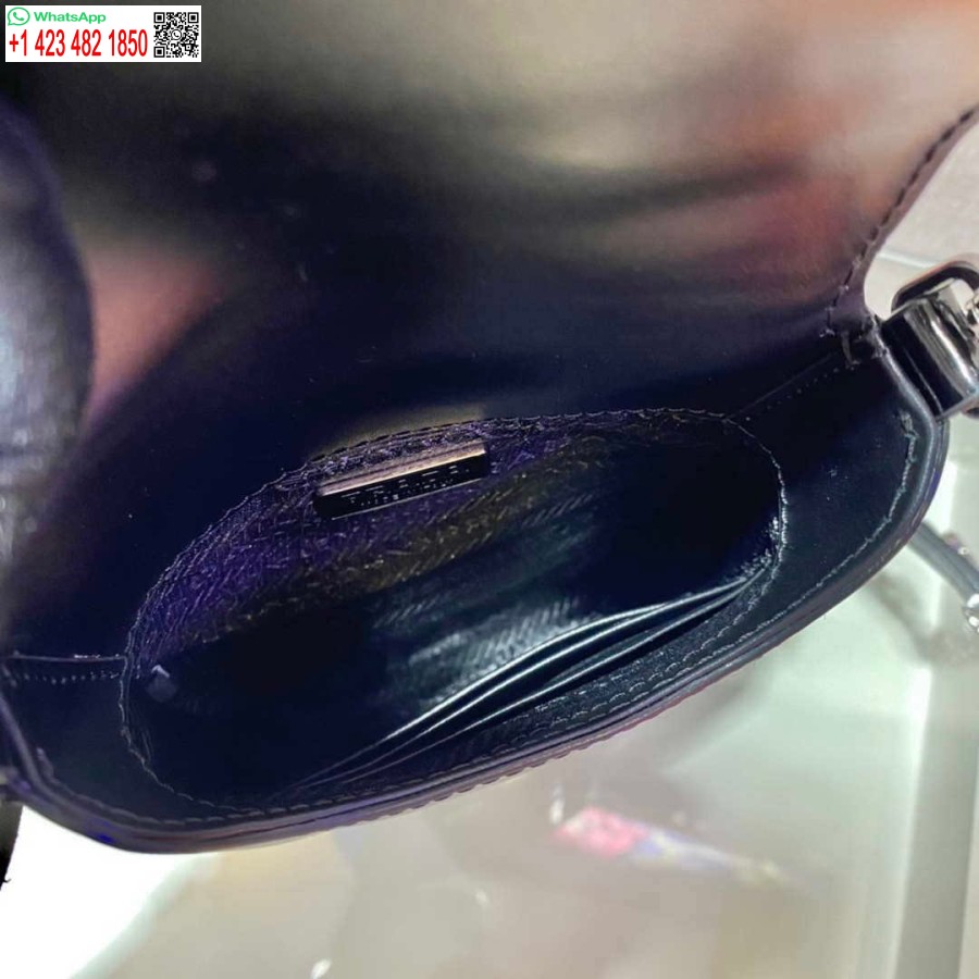 Replica Prada 1bh185 Mini Cleo Piele Periata Neagra