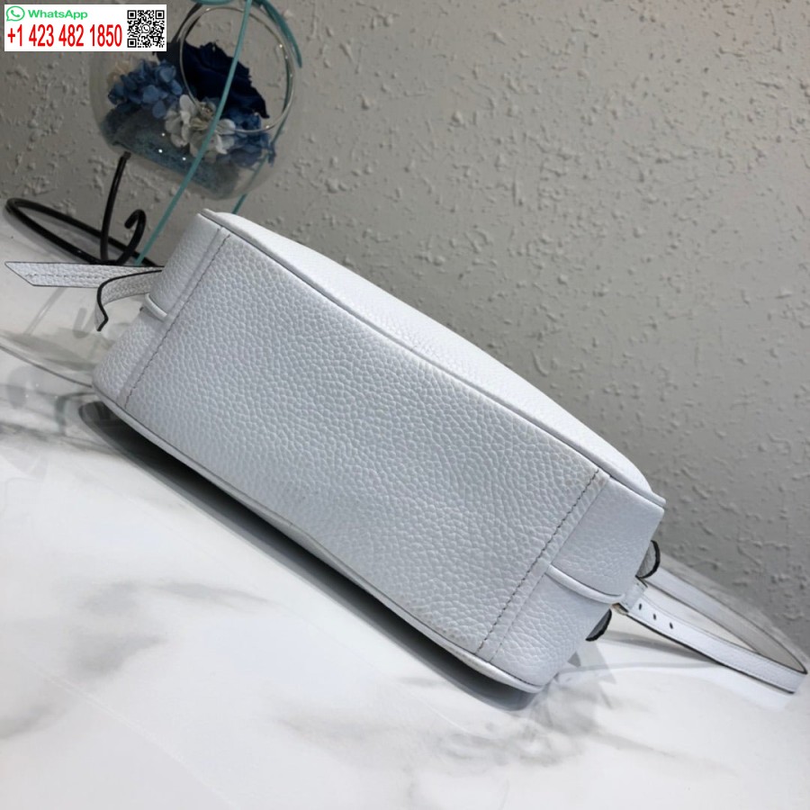реплика Prada 1bh082 кожена чанта с презрамка от бяло злато