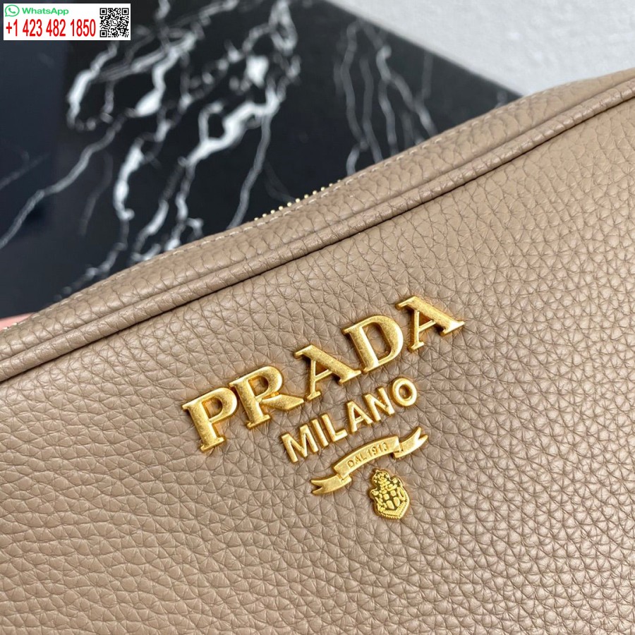 Replica Prada 1bh082 Geanta Din Piele Cu Curea De Umar Caise Auriu