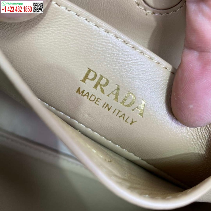 Replika Prada 1bg443 Mini Torbica Prada Iz Dvojnega Saffiano Usnja Rjava