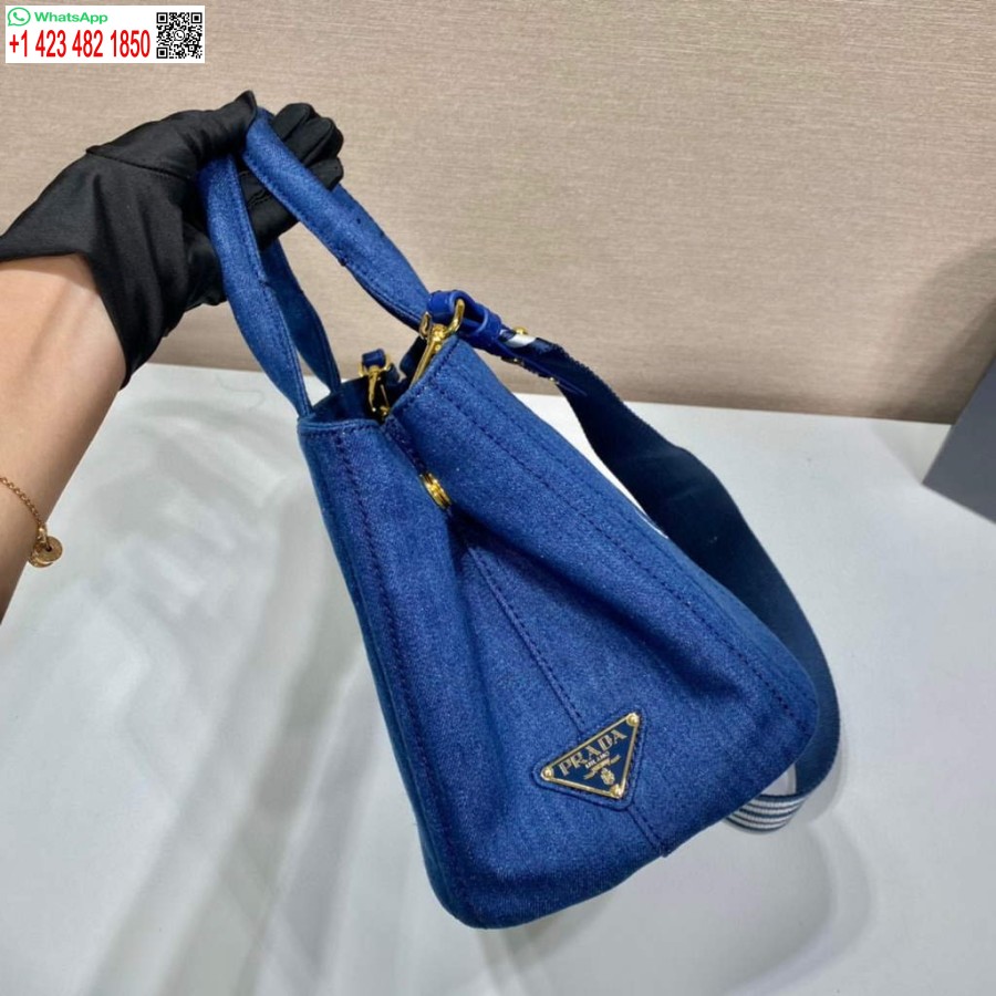 Replika Prada 1bg439 Džinsinis Krepšys Mėlynas