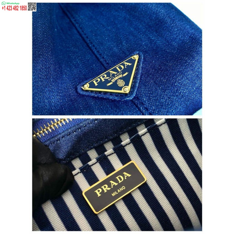 Replika Prada 1bg439 Džinsinis Krepšys Mėlynas