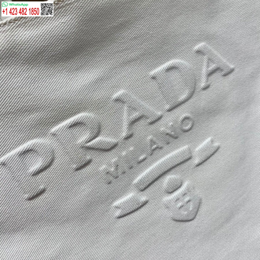 τσάντα ώμου ρεπλίκα Prada 1bg395 τρυπάνι λευκή