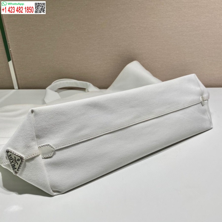 τσάντα ώμου ρεπλίκα Prada 1bg395 τρυπάνι λευκή