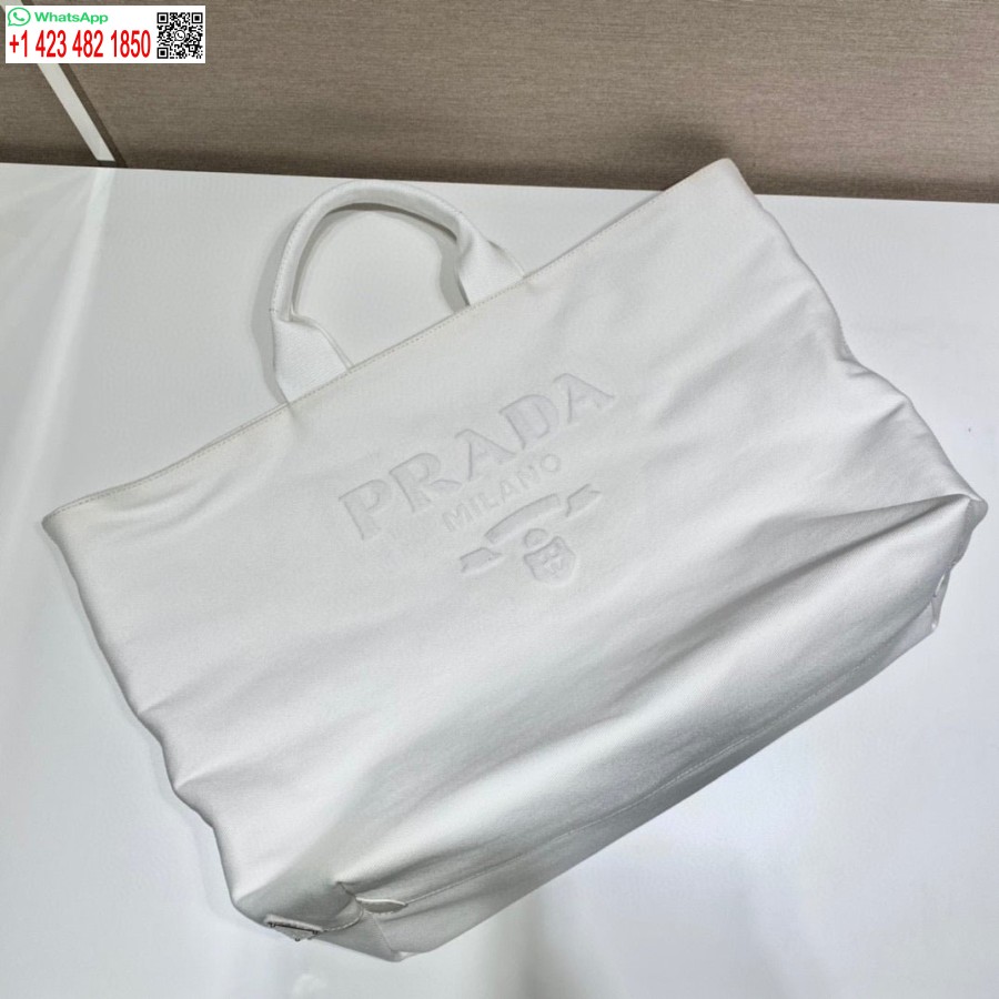 τσάντα ώμου ρεπλίκα Prada 1bg395 τρυπάνι λευκή