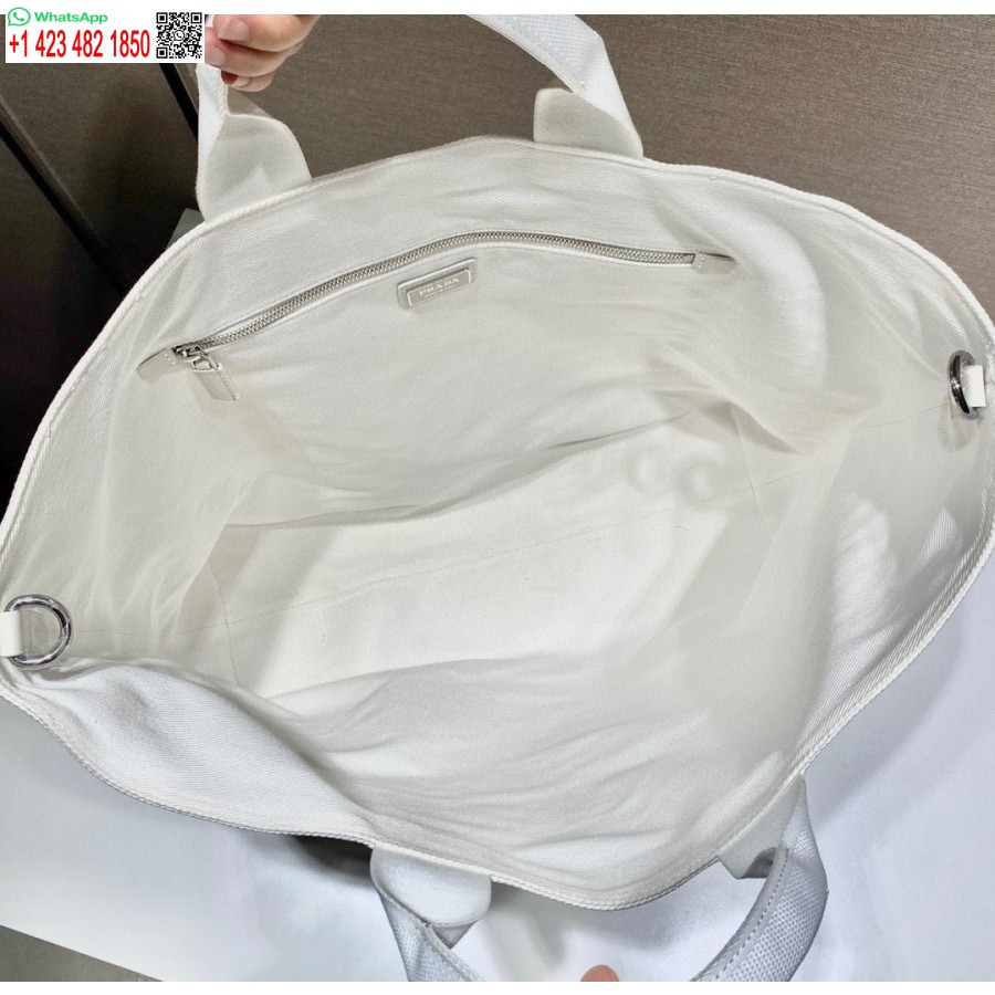 τσάντα ώμου ρεπλίκα Prada 1bg395 τρυπάνι λευκή