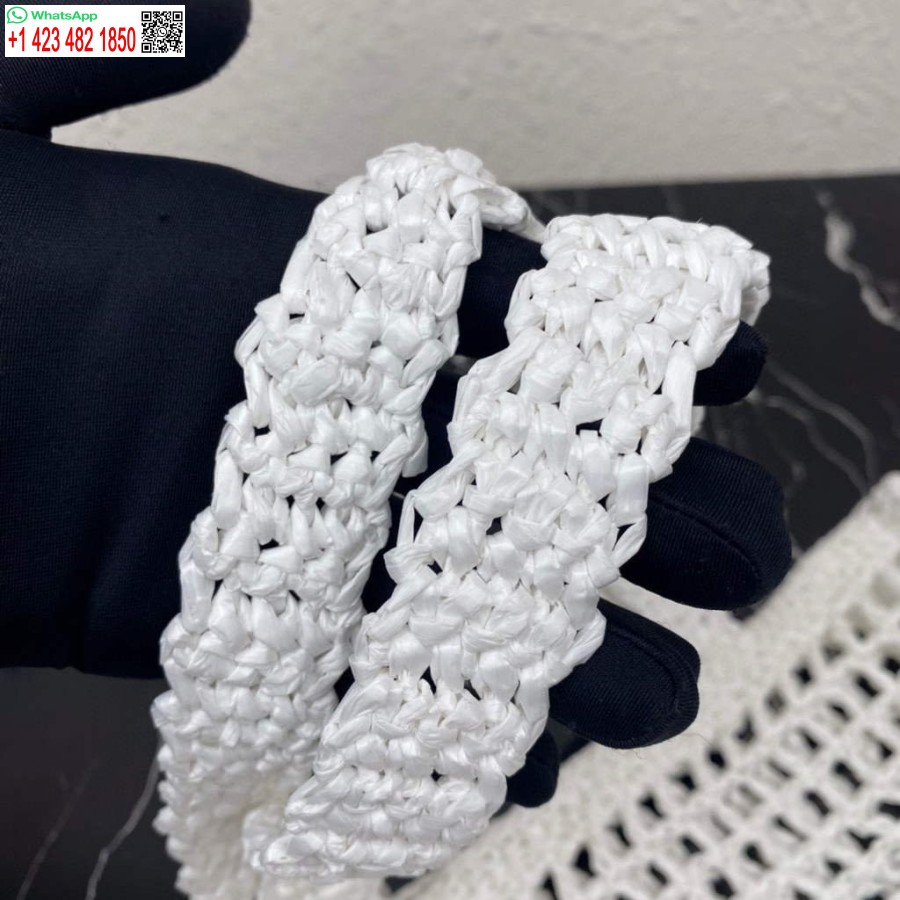 Replik Prada 1BG393 Bast-Einkaufstasche Weiß