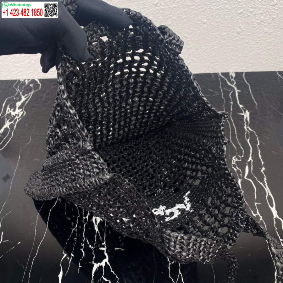 Replika Torby Prada 1bg393 Z Rafii W Kolorze Czarnym