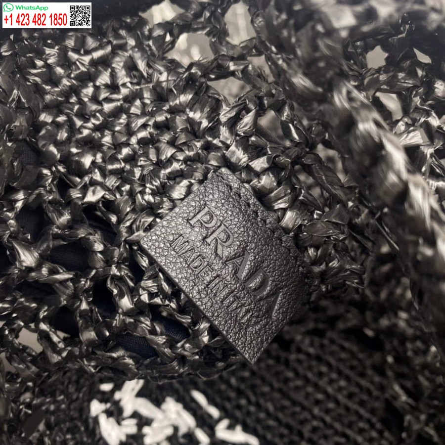 Replika Torby Prada 1bg393 Z Rafii W Kolorze Czarnym