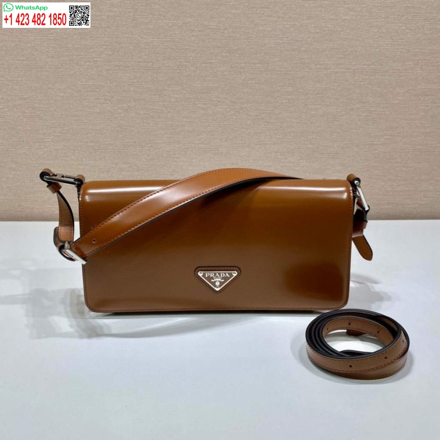 Replika Prada 1bd323 Fırçalanmış Deri Prada Femme Çanta Kahverengi