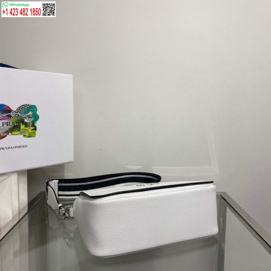 Реплика Prada 1bd314 кожаная сумка через плечо белая