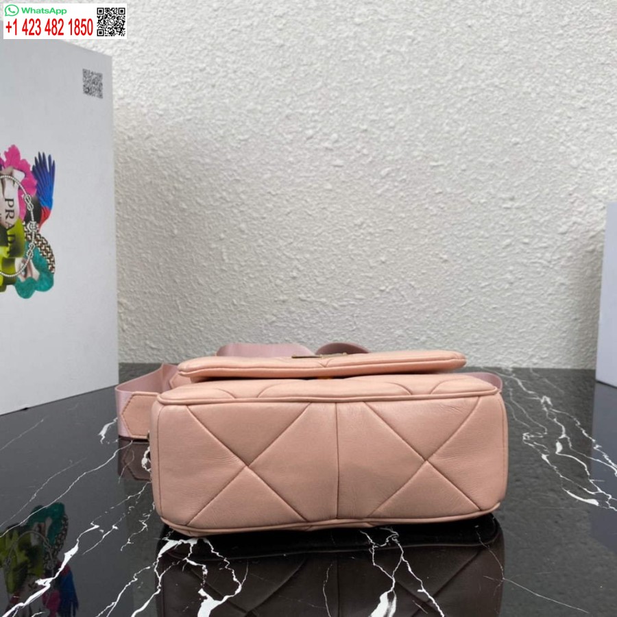 Replik Prada 1BD292 Prada System Nappaleder Patchwork-Tasche Hellrosa