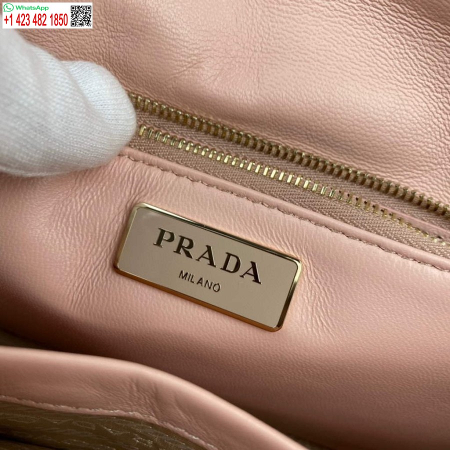 Replik Prada 1BD292 Prada System Nappaleder Patchwork-Tasche Hellrosa