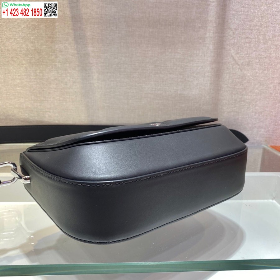 Replika Damskiej Skórzanej Torby Na Ramię Prada 1bd283 W Kolorze Czarnym