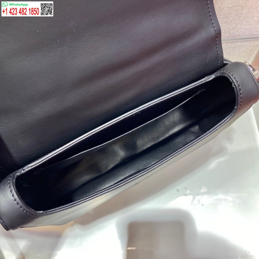 Replika Damskiej Skórzanej Torby Na Ramię Prada 1bd283 W Kolorze Czarnym