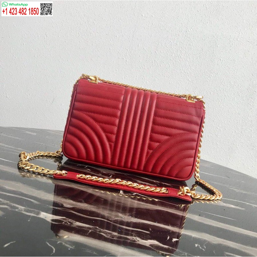 ρεπλίκα Prada 1bd108 μεσαίο δερμάτινο τσαντάκι διαγράμματος Prada κόκκινη