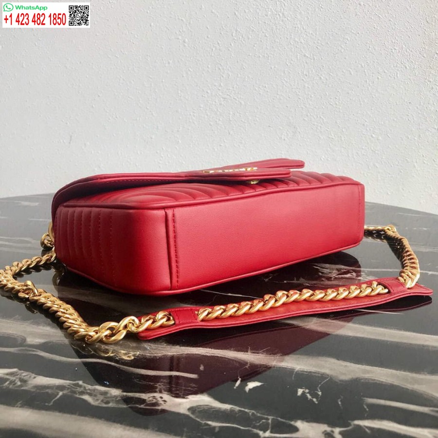 ρεπλίκα Prada 1bd108 μεσαίο δερμάτινο τσαντάκι διαγράμματος Prada κόκκινη