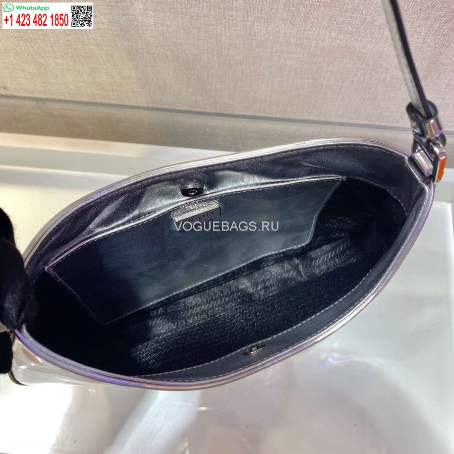 Реплика серебристой сумки на плечо Prada 1bc499 Prada Cleo из матовой кожи