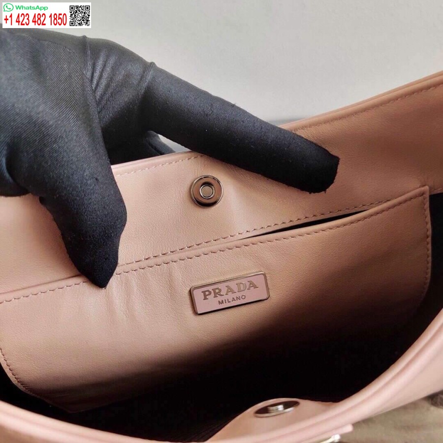 ρεπλίκα Prada 1bc499 δερμάτινη τσάντα ώμου Prada Cleo σε ροζ χρώμα