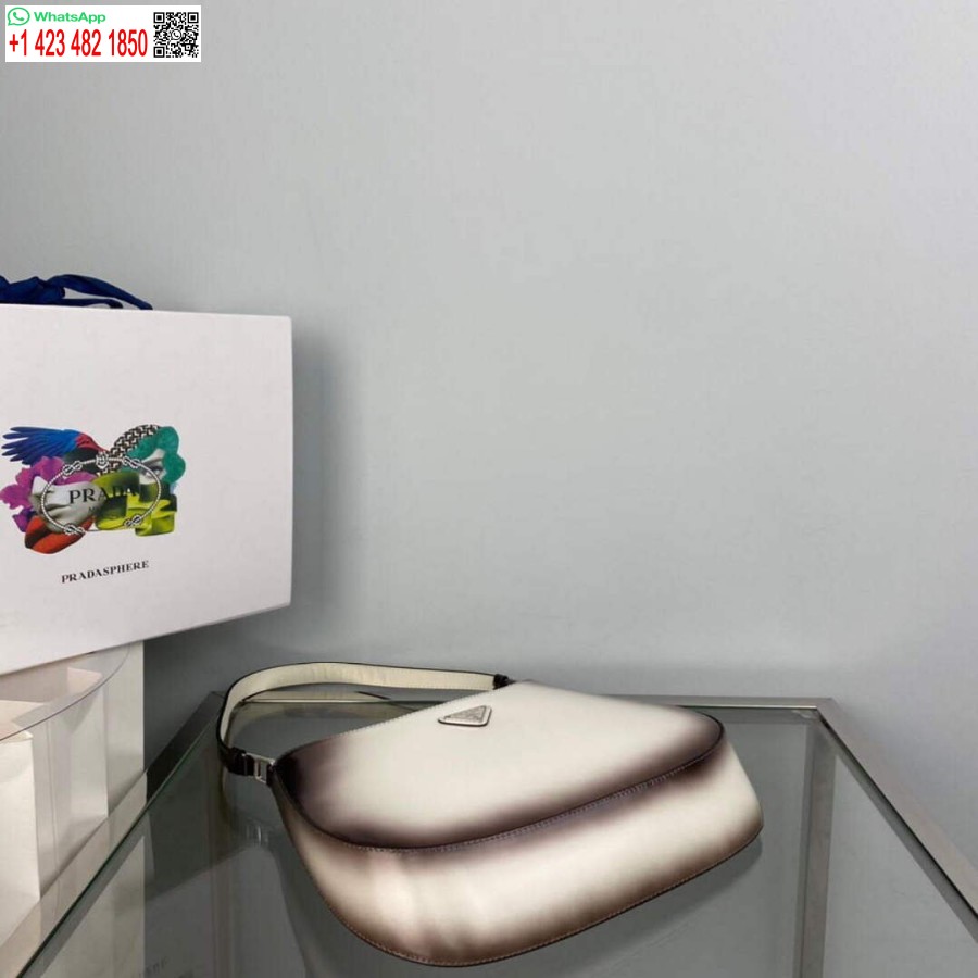 ρεπλίκα Prada 1bc499 Cleo βουρτσισμένη δερμάτινη τσάντα ώμου μπεζ