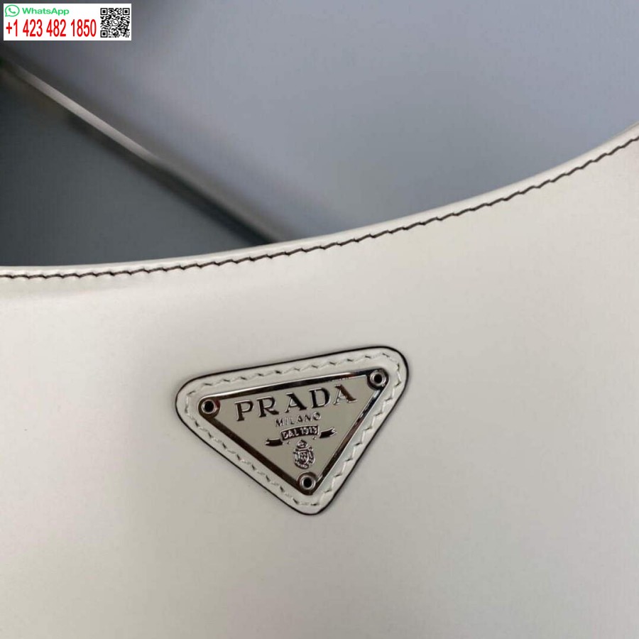 ρεπλίκα Prada 1bc499 Cleo βουρτσισμένη δερμάτινη τσάντα ώμου μπεζ