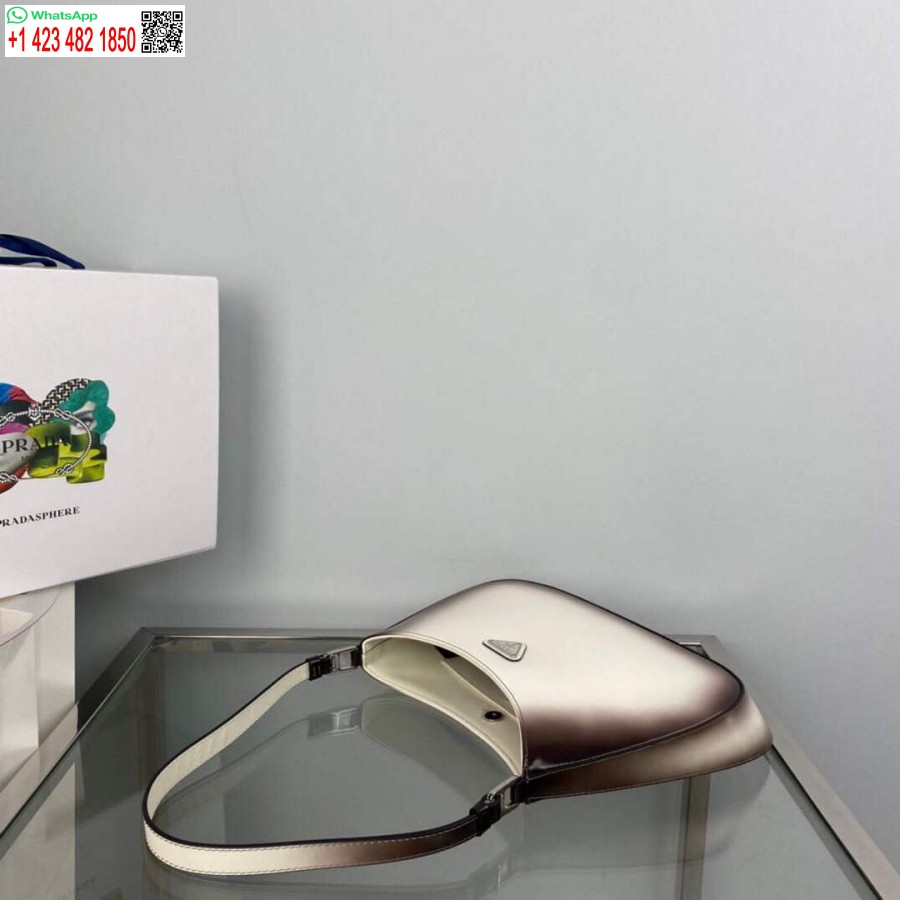 ρεπλίκα Prada 1bc499 Cleo βουρτσισμένη δερμάτινη τσάντα ώμου μπεζ