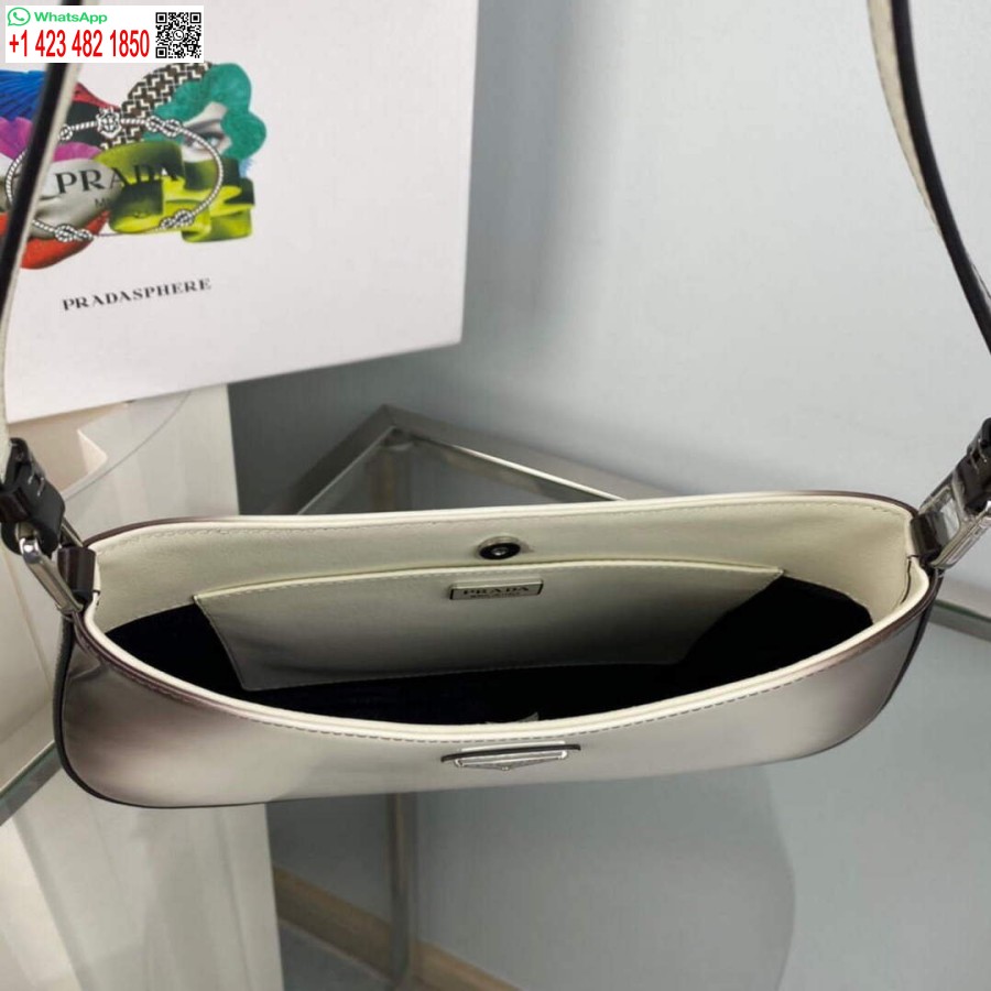 ρεπλίκα Prada 1bc499 Cleo βουρτσισμένη δερμάτινη τσάντα ώμου μπεζ