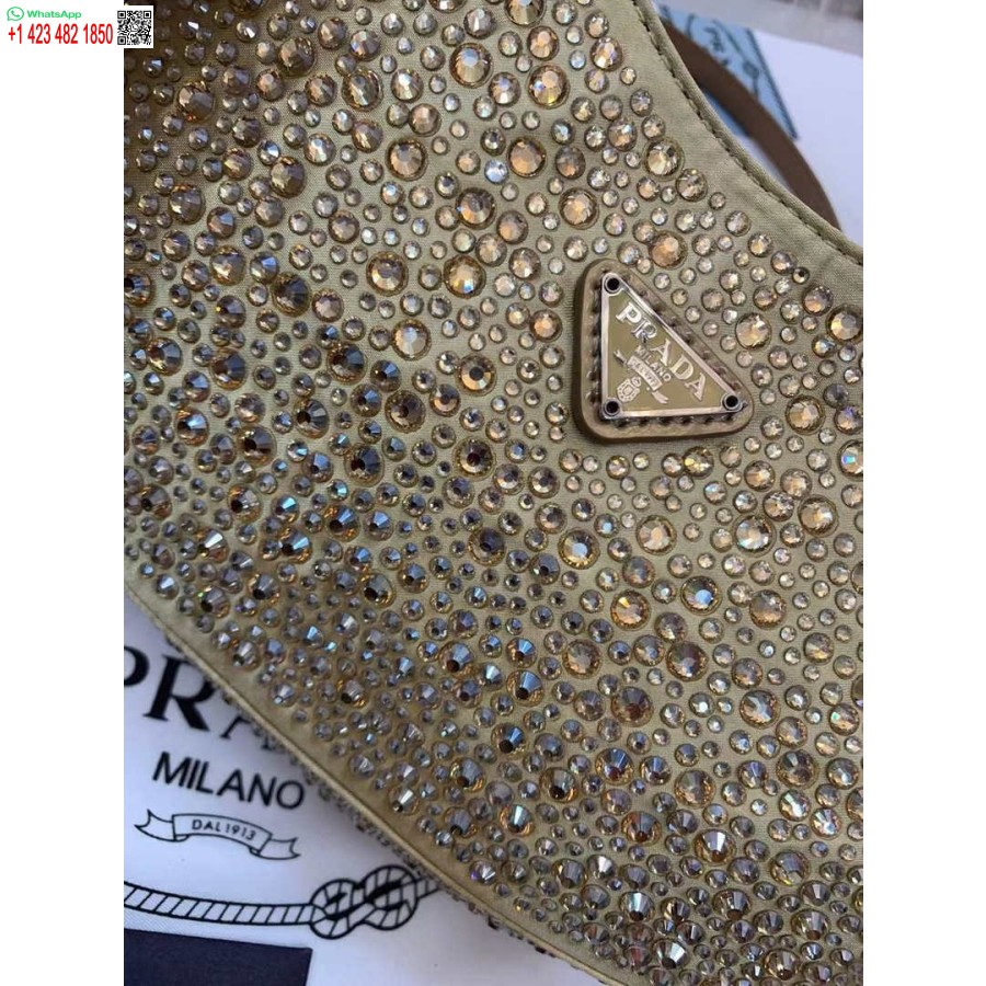 Replica Prada 1bc169 Prada Cleo Satiinkott Kuldse Aplikatsiooniga