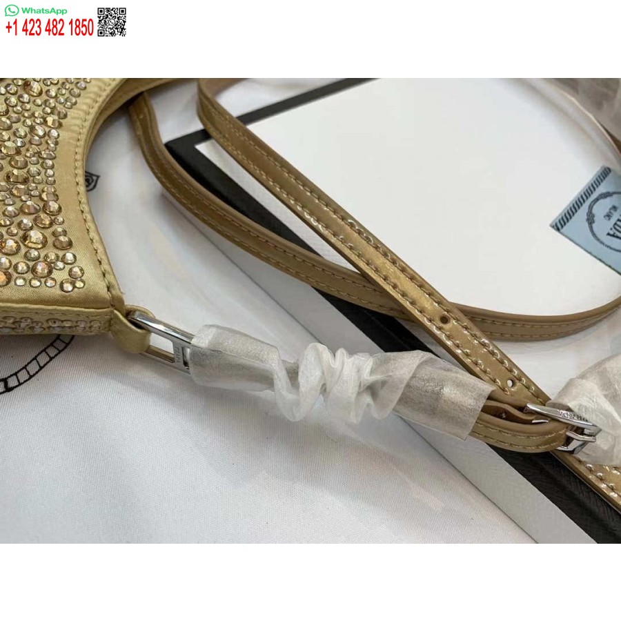 Replica Prada 1bc169 Prada Cleo Satiinkott Kuldse Aplikatsiooniga