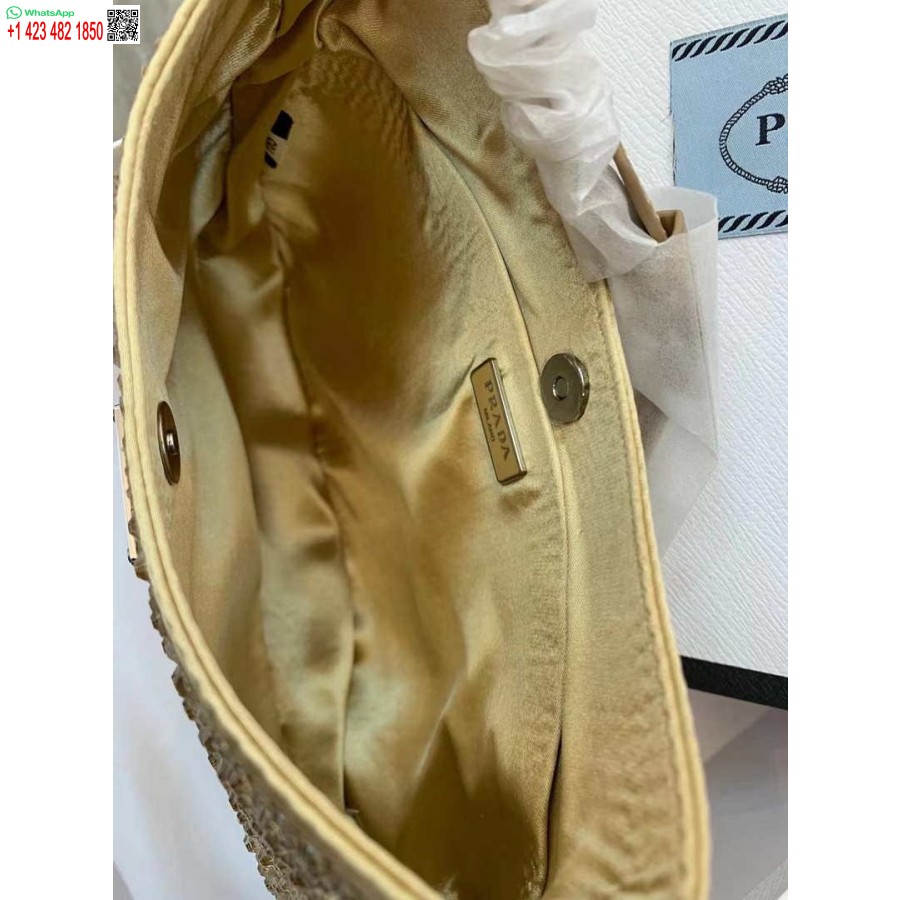 Replica Prada 1bc169 Prada Cleo Satiinkott Kuldse Aplikatsiooniga