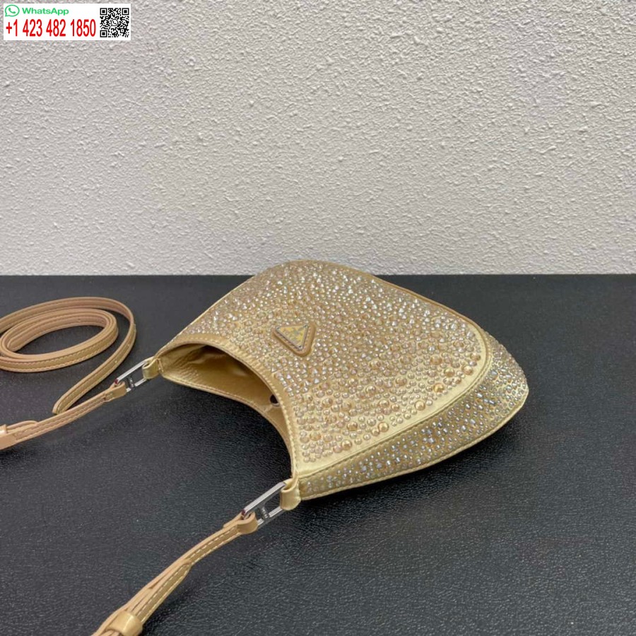 Replica Prada 1bc169 Prada Cleo Satiinkott Kuldse Aplikatsiooniga