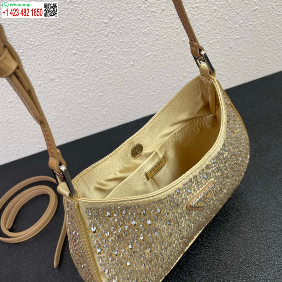 Replica Prada 1bc169 Prada Cleo Satiinkott Kuldse Aplikatsiooniga