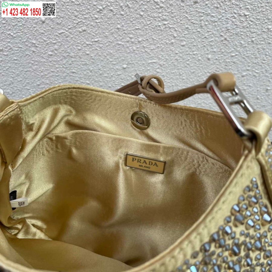 Replica Prada 1bc169 Prada Cleo Satiinkott Kuldse Aplikatsiooniga