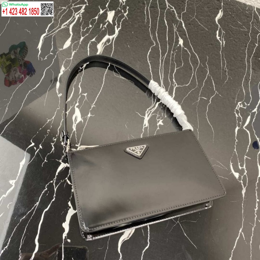 Ρεπλίκα Prada 1bc155 Saffiano δερμάτινη μίνι τσάντα μαύρη