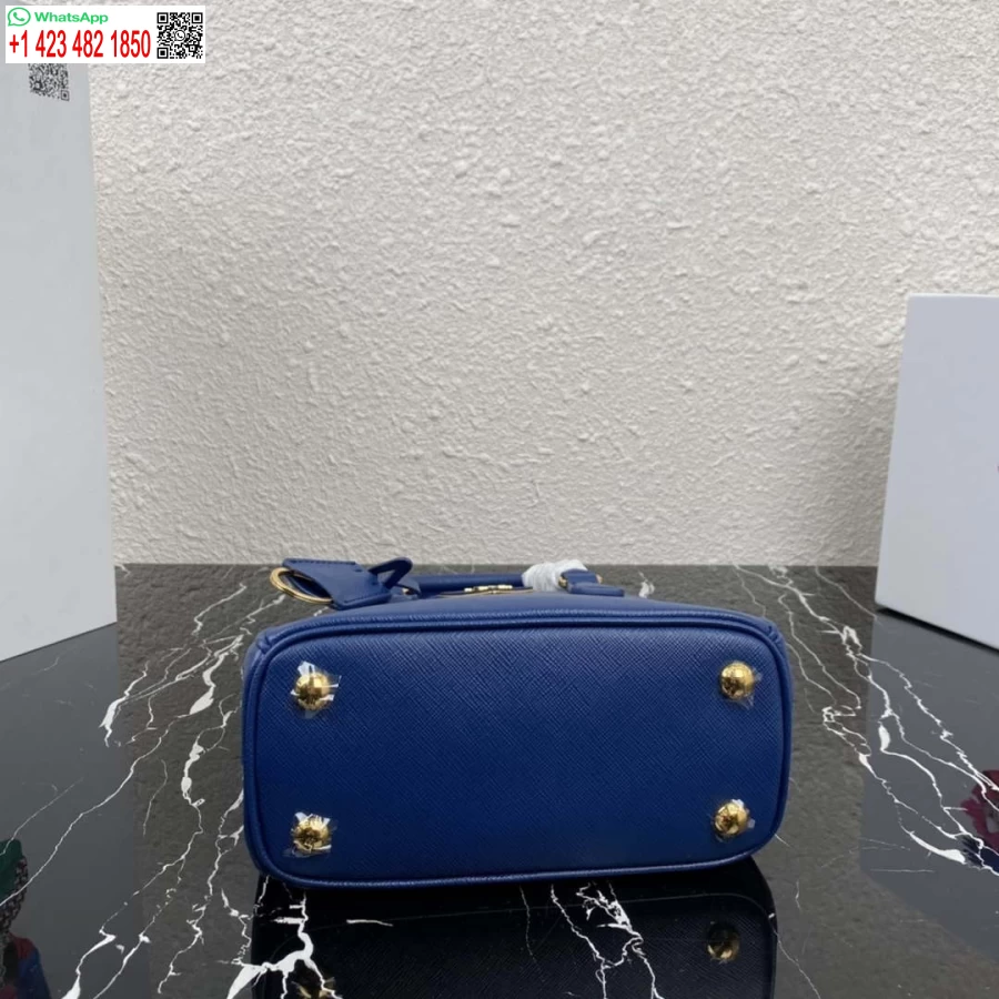 プラダ 1BA906 プラダ ガレリア サフィアーノ レザー ミニバッグ ライトブルー