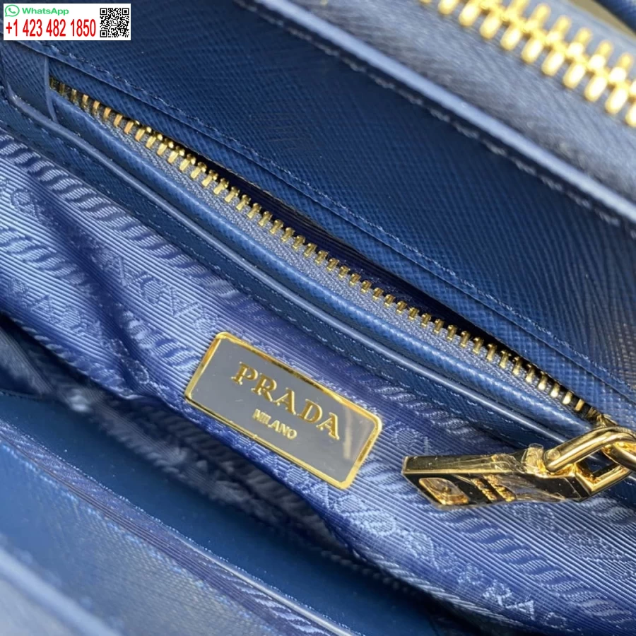 プラダ 1BA906 プラダ ガレリア サフィアーノ レザー ミニバッグ ライトブルー