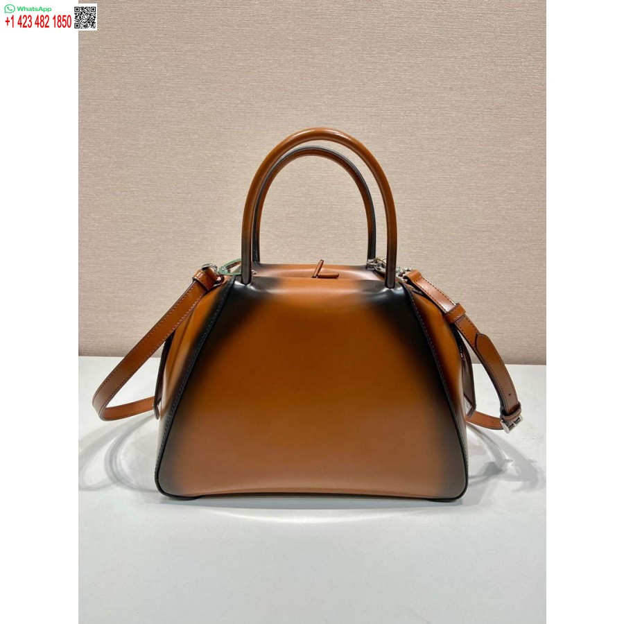 Replika Prada 1ba366 Majhna Ročna Torbica Prada Supernova Iz Brušenega Usnja Rjava