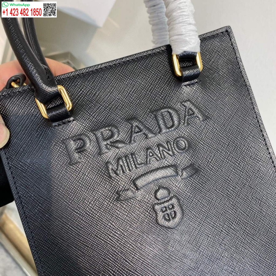 реплика Prada 1ba333 малка чанта от сафианова кожа черна