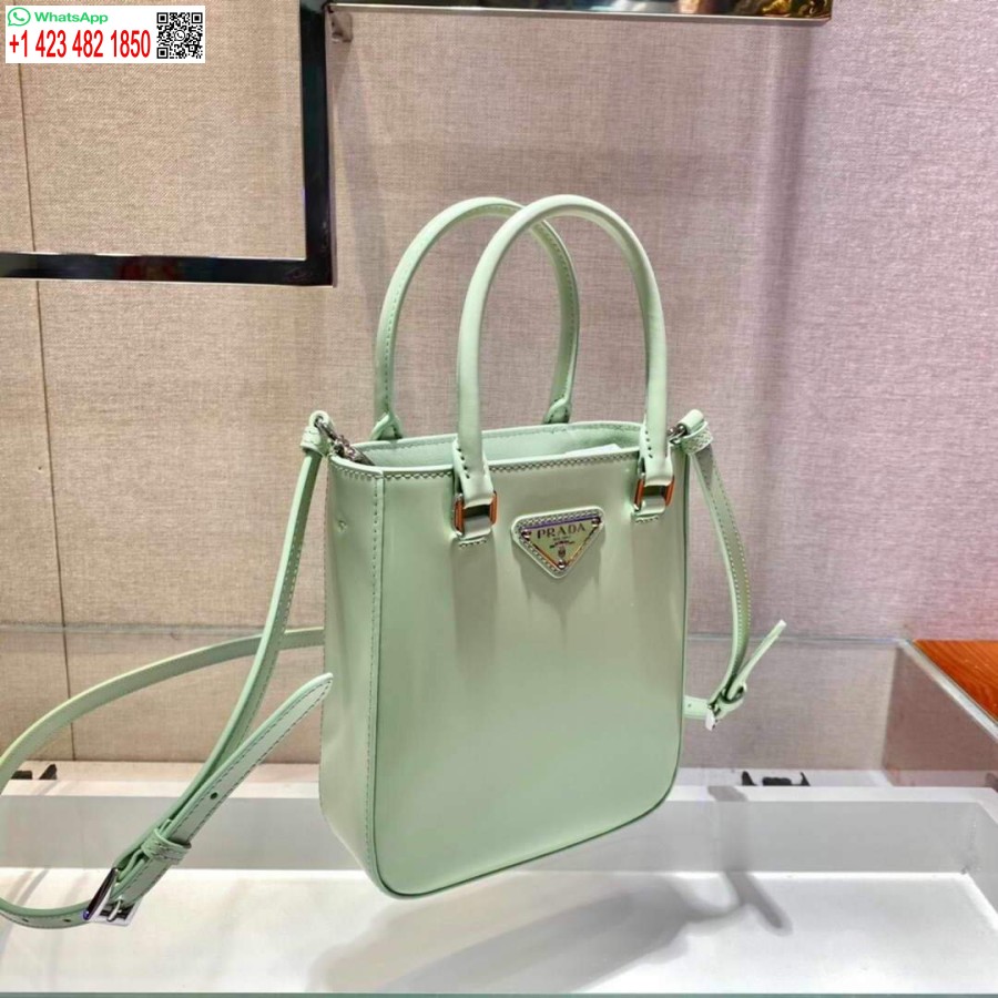 Replica Prada 1ba331 תיק קטן מעור מוברש ירוק בהיר