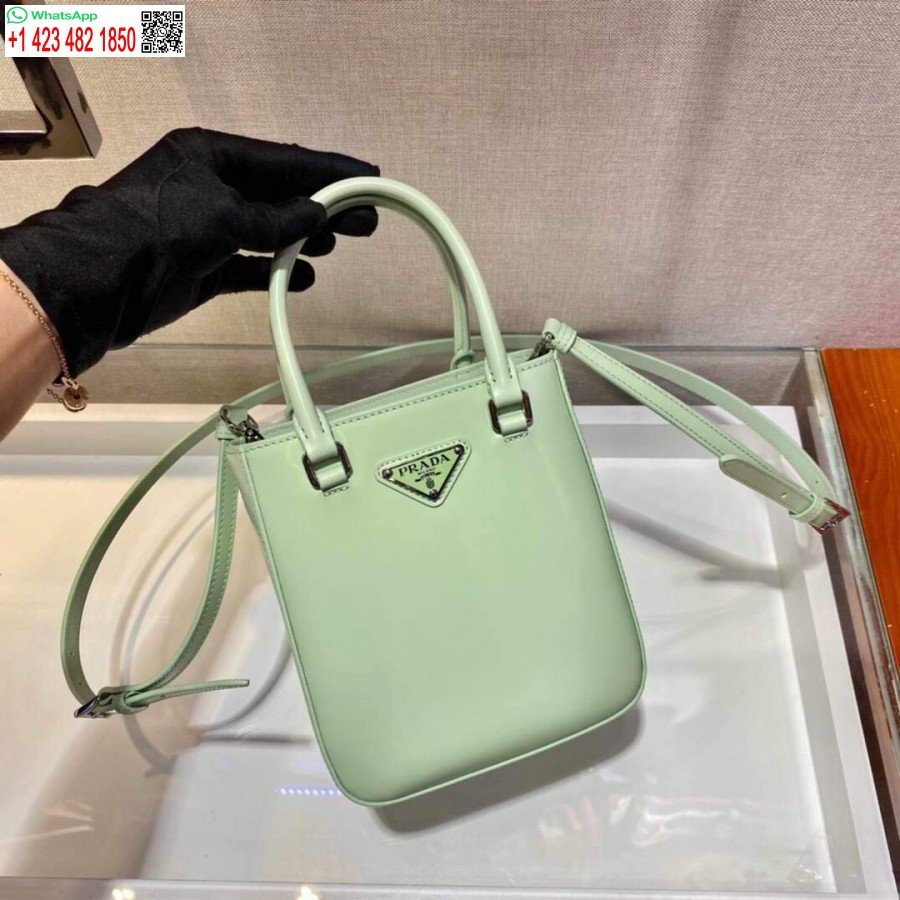 Replica Prada 1ba331 תיק קטן מעור מוברש ירוק בהיר