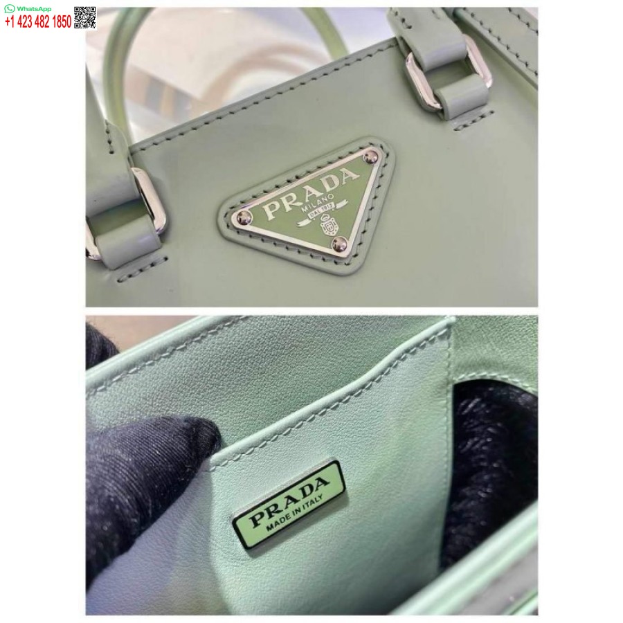 Replica Prada 1ba331 תיק קטן מעור מוברש ירוק בהיר