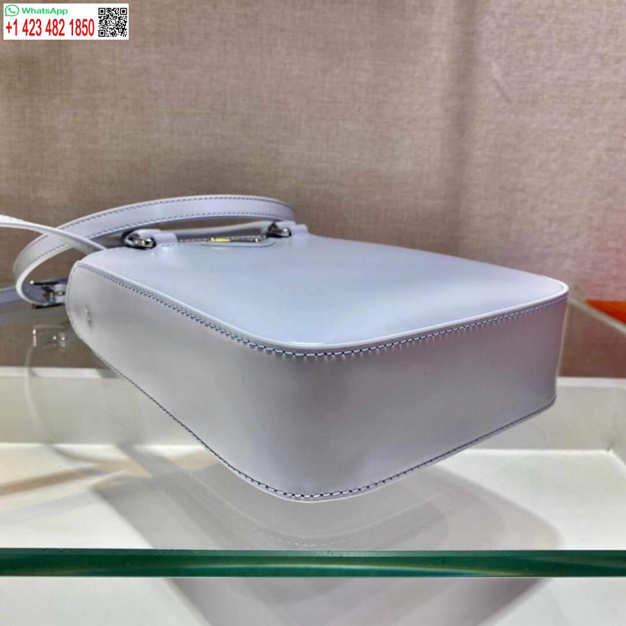 Replika Prada 1ba331 Malá Taška Z Broušené Kůže Světle Modrá