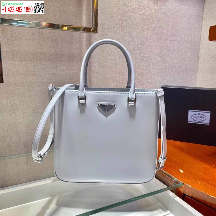 Реплика сумки-тоут Prada 1ba330 из матовой кожи светло-синего цвета