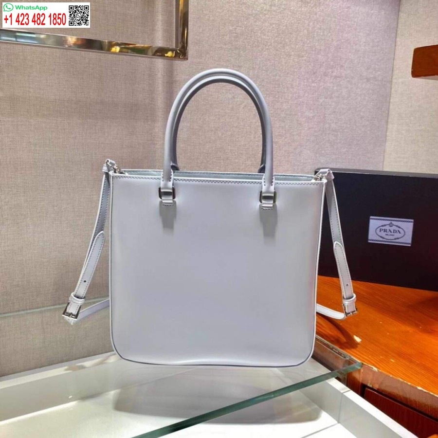 Реплика сумки-тоут Prada 1ba330 из матовой кожи светло-синего цвета