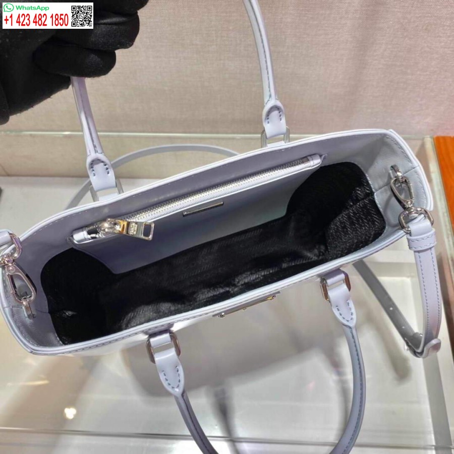 Реплика сумки-тоут Prada 1ba330 из матовой кожи светло-синего цвета