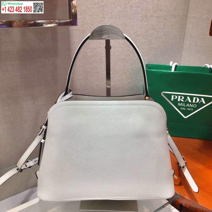 Ρεπλίκα Prada 1ba282 μεσαίο Saffiano δέρμα Prada Matinee τσάντα λευκό