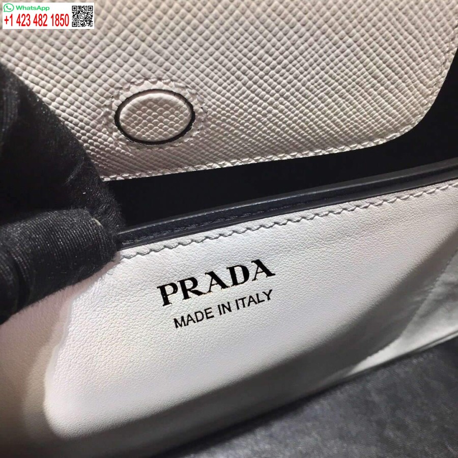 Ρεπλίκα Prada 1ba282 μεσαίο Saffiano δέρμα Prada Matinee τσάντα λευκό