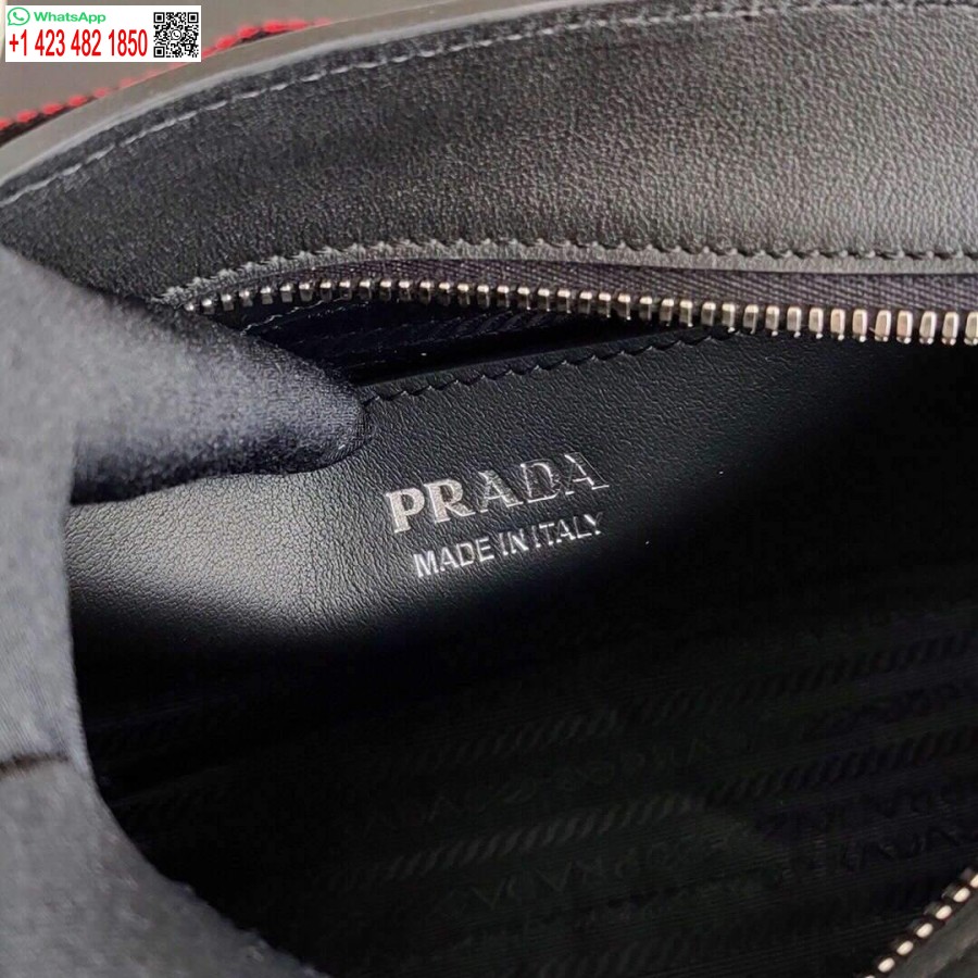 ρεπλίκα Prada 1ba269 Saffiano δερμάτινη Prada μονόχρωμη τσάντα μαύρη