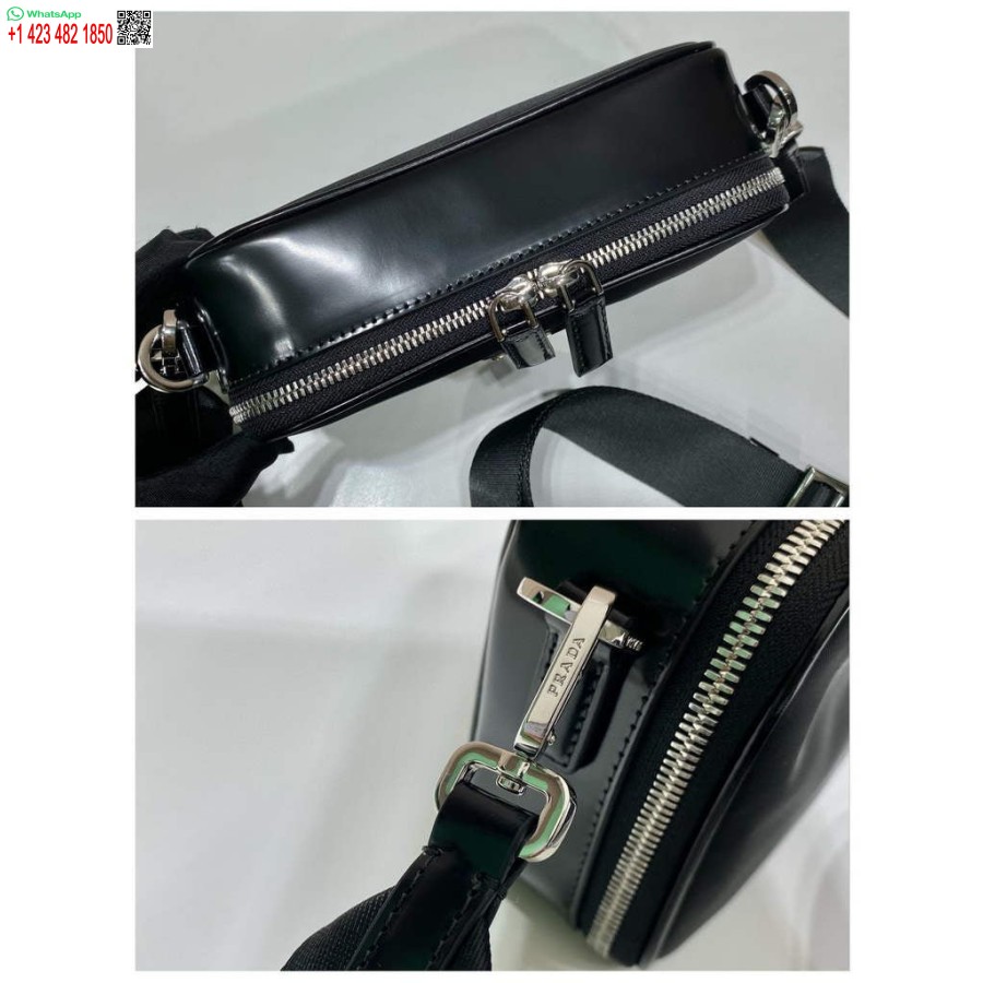 Réplique Prada 2vh070 Sac En Cuir De Nylon Saffiano Brique Prada Noir