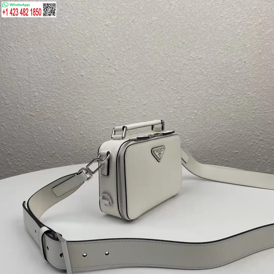 Replica Prada 2VH070 Brique leather bag White